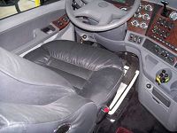 Comfortable cab seating w/ergonomic layout
