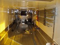 Looking from rear to front of trailer