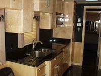 Contemporary style Kitchen w/microwave, 2-burner ceramic rangetop & deep sinks