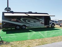 Double awnings extended for almost 45' of shade