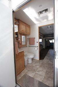 Wide entry to Bathroom from Garage or Living Area